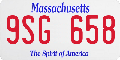 MA license plate 9SG658