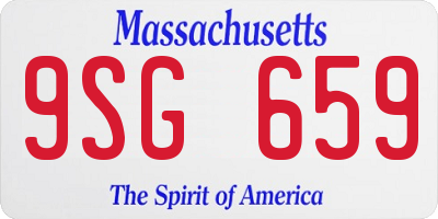 MA license plate 9SG659