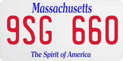 MA license plate 9SG660