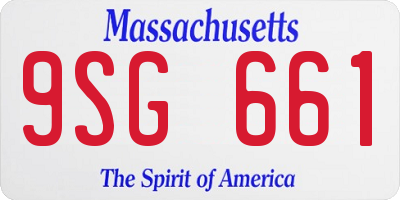 MA license plate 9SG661