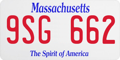 MA license plate 9SG662