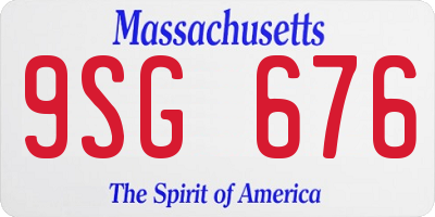 MA license plate 9SG676