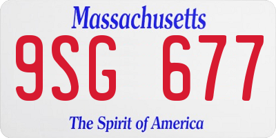 MA license plate 9SG677