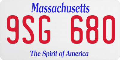 MA license plate 9SG680