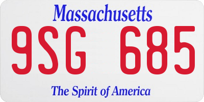 MA license plate 9SG685