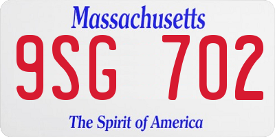 MA license plate 9SG702
