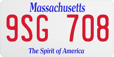 MA license plate 9SG708