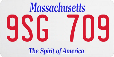 MA license plate 9SG709