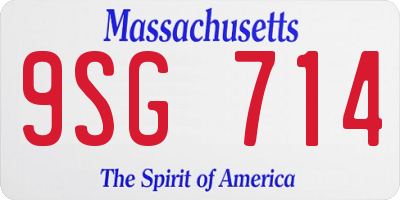 MA license plate 9SG714