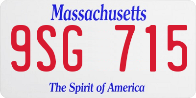 MA license plate 9SG715