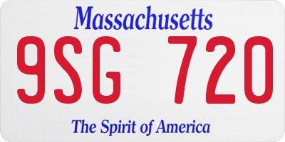 MA license plate 9SG720