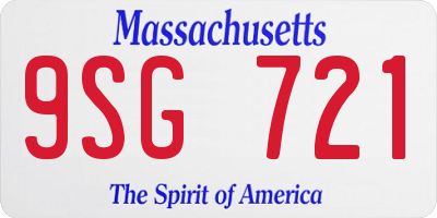 MA license plate 9SG721