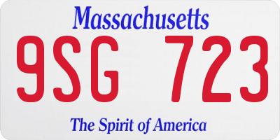 MA license plate 9SG723