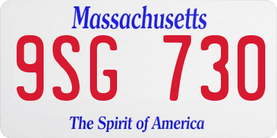 MA license plate 9SG730