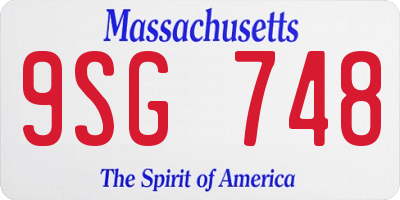 MA license plate 9SG748