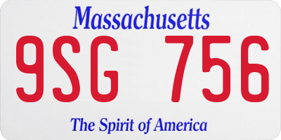 MA license plate 9SG756