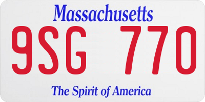 MA license plate 9SG770