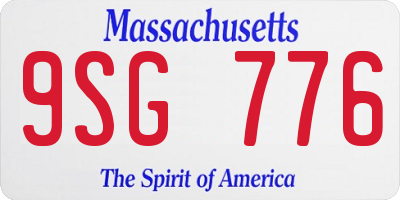MA license plate 9SG776