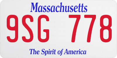 MA license plate 9SG778