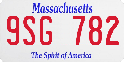 MA license plate 9SG782