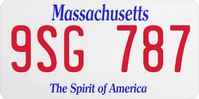 MA license plate 9SG787