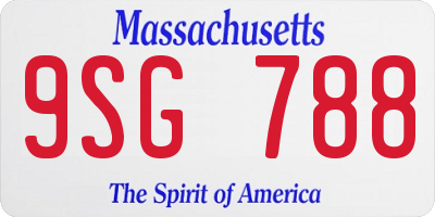 MA license plate 9SG788
