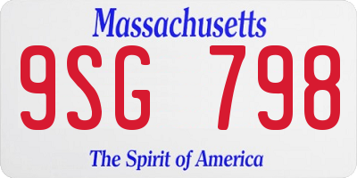 MA license plate 9SG798