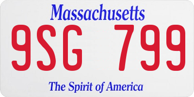 MA license plate 9SG799