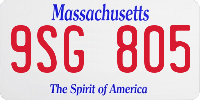 MA license plate 9SG805