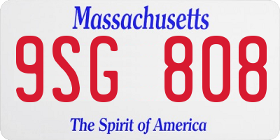 MA license plate 9SG808