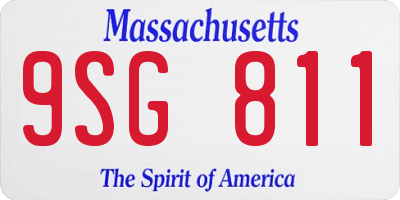MA license plate 9SG811