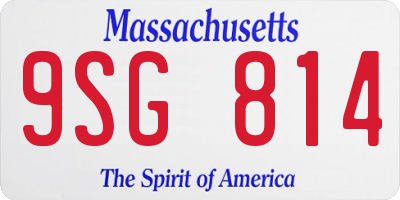 MA license plate 9SG814