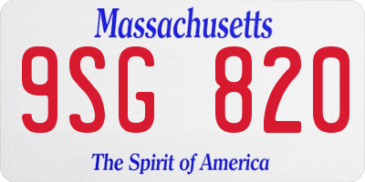MA license plate 9SG820