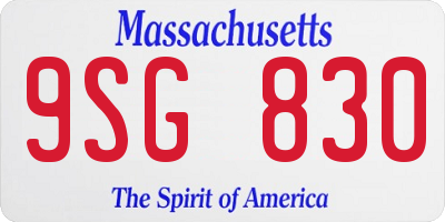 MA license plate 9SG830