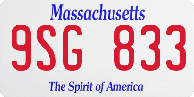 MA license plate 9SG833