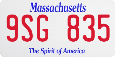 MA license plate 9SG835