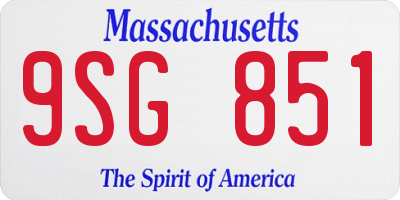 MA license plate 9SG851