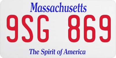 MA license plate 9SG869