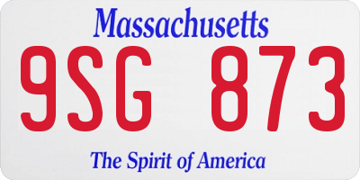 MA license plate 9SG873