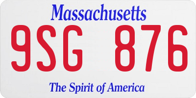 MA license plate 9SG876