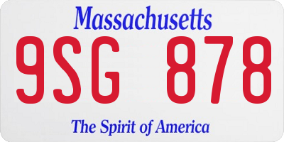 MA license plate 9SG878