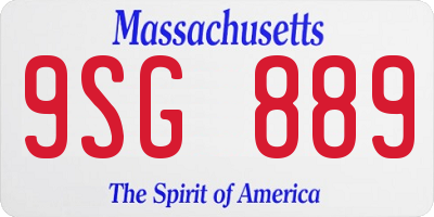 MA license plate 9SG889