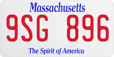 MA license plate 9SG896