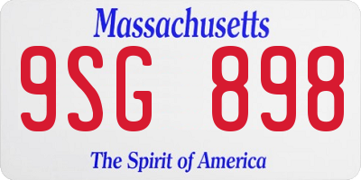 MA license plate 9SG898