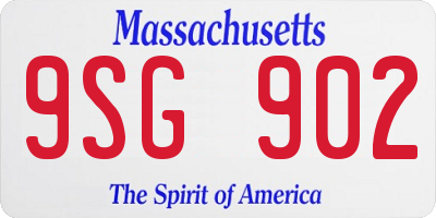 MA license plate 9SG902