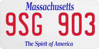 MA license plate 9SG903