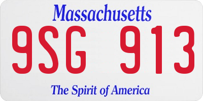 MA license plate 9SG913