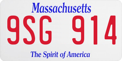 MA license plate 9SG914