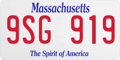 MA license plate 9SG919