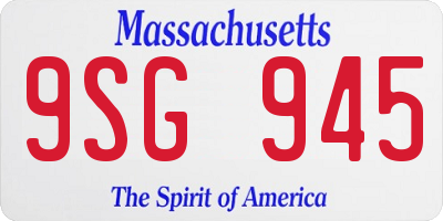 MA license plate 9SG945